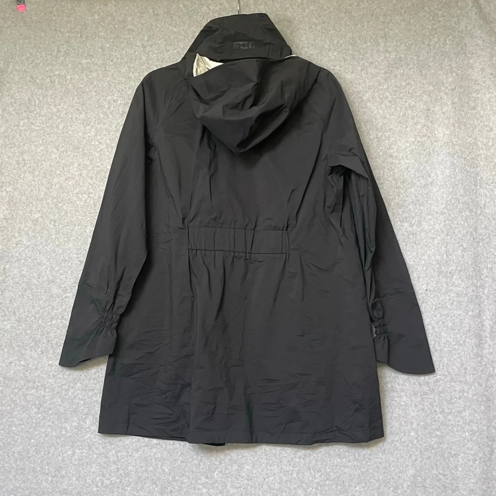 Women's Stio Ski Jacket Size L Black Waterproof Pertex Shield Hooded - Picture 2 of 9